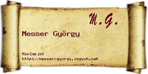 Messer György névjegykártya
