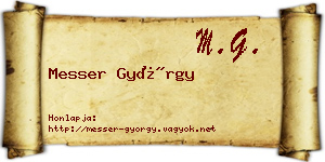 Messer György névjegykártya